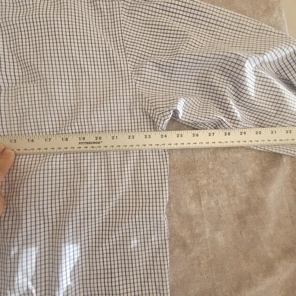 LL Bean Shirt Mens Size L White Black Blue Plaid Button Up Long Sleeve Casual - Picture 2 of 6